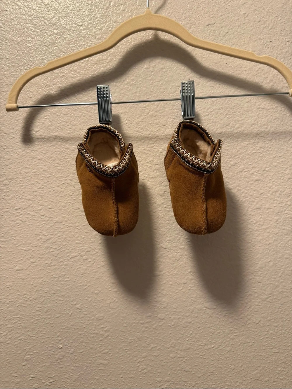 UGG Baby Tasman Slippers Brown Suede Cozy Slip-On Bootie’s
